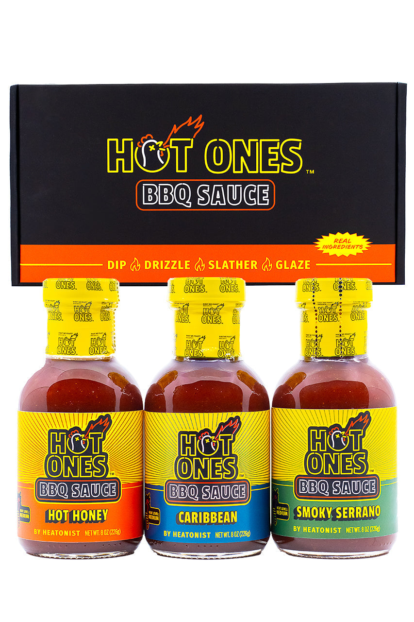 Hot Ones BBQ Trio Pack (Hot Honey / Caribbean / Smoked Serrano) O4
