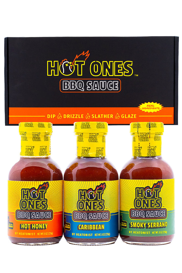 Hot Ones BBQ Trio Pack (Hot Honey / Caribbean / Smoked Serrano) O4